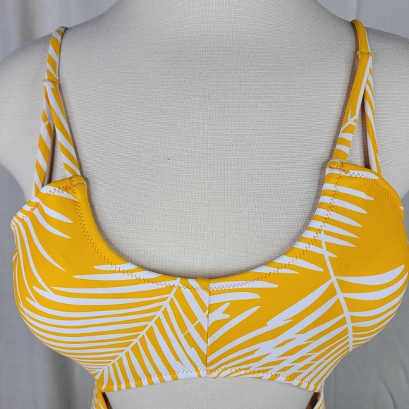 Cupshe One Piece Yellow Palms Womens Medium Swimsuit - Picture 6 of 6